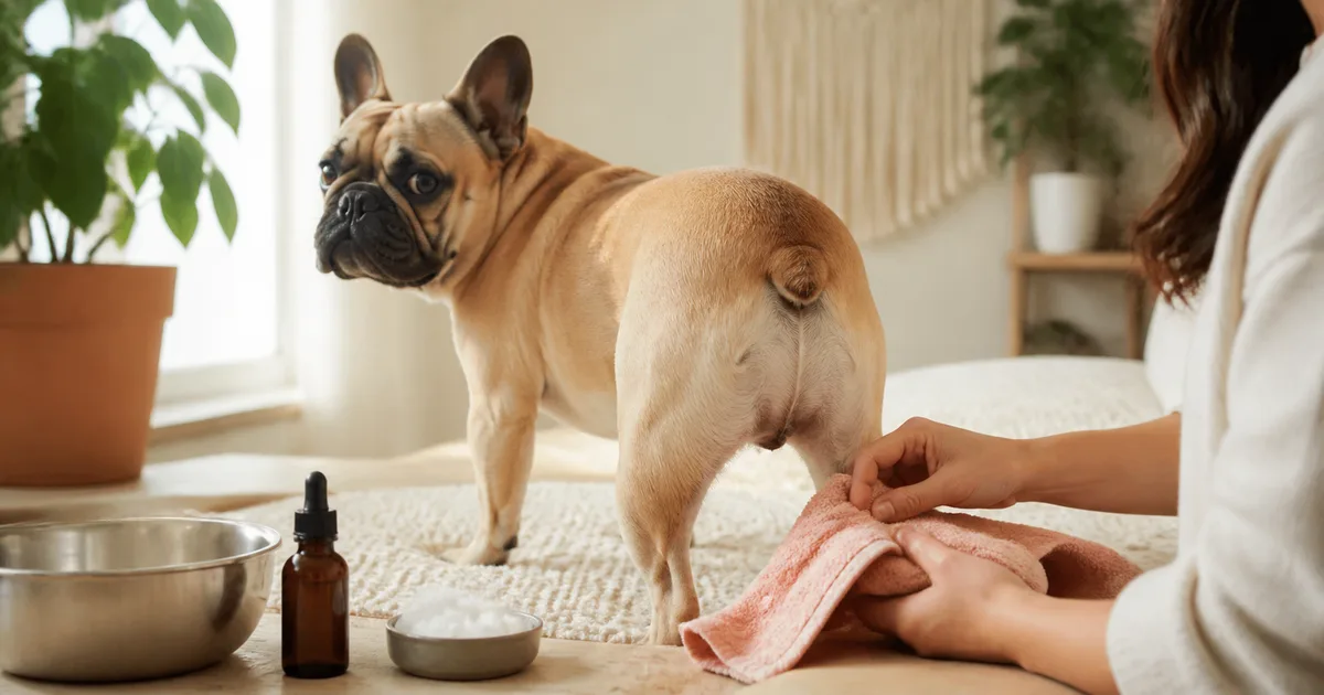 Schwanztascheninfektion bei Französischen Bulldoggen